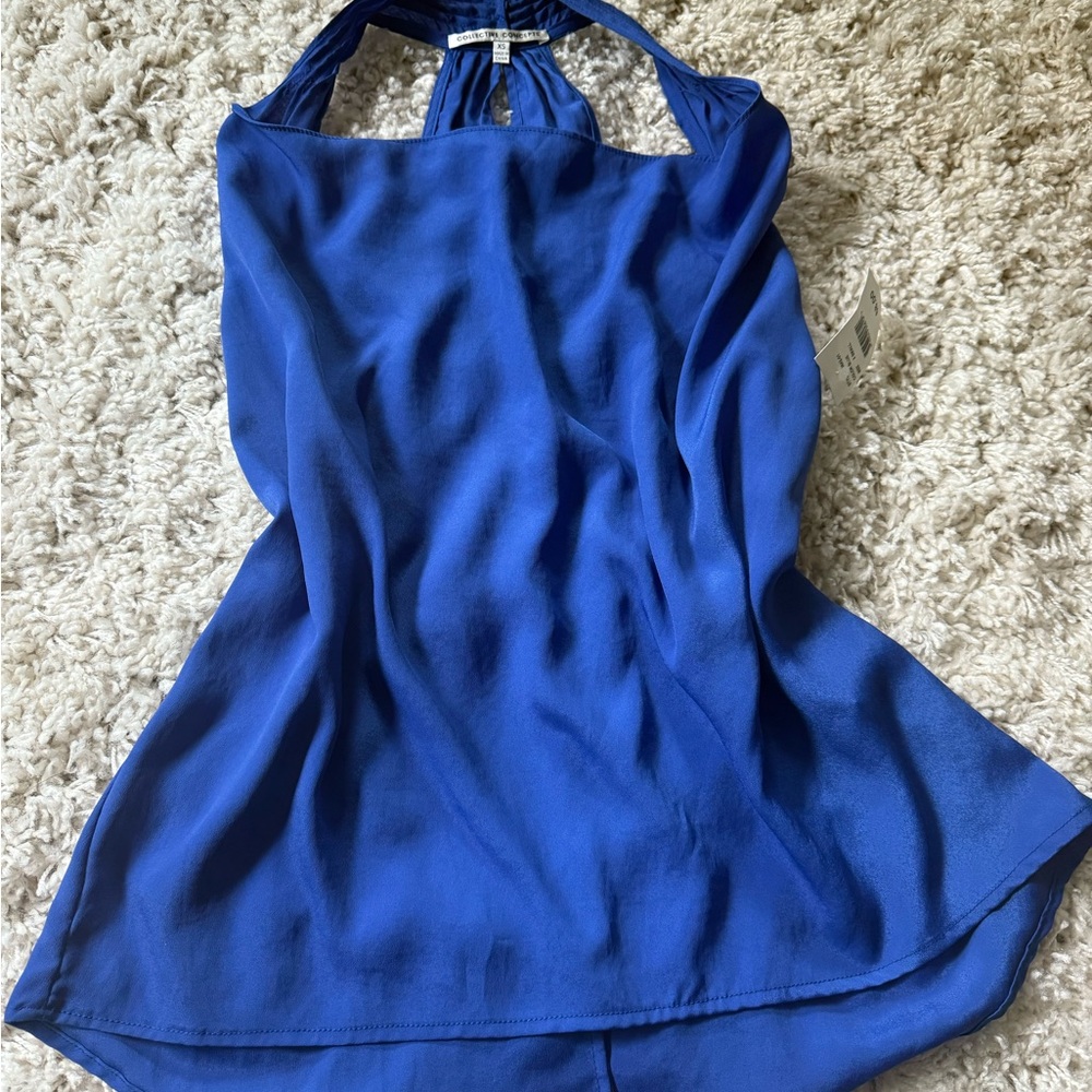 Elegant Blue Halter Top